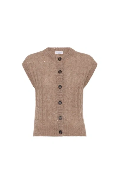 Brunello Cucinelli Dazzling Cable Cardigan