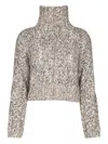 Brunello Cucinelli Dazzling Cable-knit Cardigan In Neutral