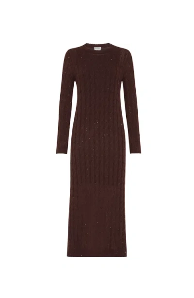 BRUNELLO CUCINELLI BRUNELLO CUCINELLI DAZZLING CABLE KNIT DRESS