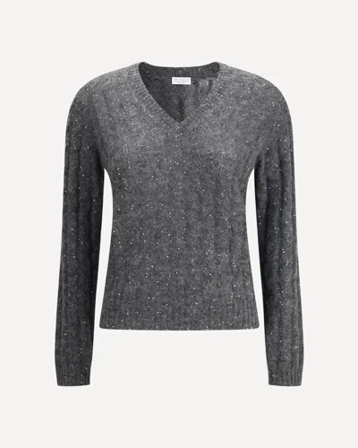 BRUNELLO CUCINELLI DAZZLING CABLE'S SWEATER IN MOHAIR, COTTON AND WOOL