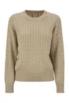Brunello Cucinelli Dazzling Cables Cotton Jersey In Neutral