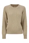 Brunello Cucinelli Dazzling Cables Cotton Jersey In Yellow