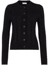 Brunello Cucinelli Cable-knit Dazzling Cardigan In 黑色