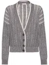 Brunello Cucinelli Cardigan With Sequins In Grey