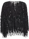 Brunello Cucinelli Cotton-blend Dazzling Cascades Cardigan In Black