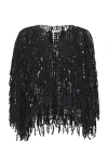 Brunello Cucinelli Cotton-blend Dazzling Cascades Cardigan In Charcoal