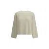 Brunello Cucinelli Dazzling Cashmere And Wool Sweater In Neutral