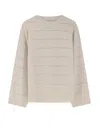 Brunello Cucinelli Dazzling Cashmere And Wool Sweater In Neutral