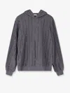 Brunello Cucinelli Women Dazzling Chalk Stripe Embroidery Cotton Sweatshirt In Gray