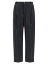 Brunello Cucinelli Striped Embroidered Joggers Pockets In Blue