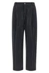 Brunello Cucinelli Striped Embroidered Joggers Pockets In Black