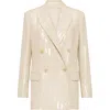 Brunello Cucinelli Wool-cashmere Dazzling Chevron Blazer In Yellow