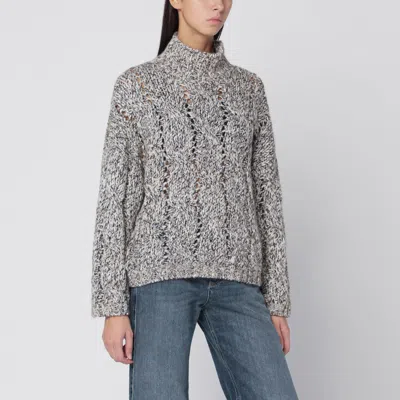 BRUNELLO CUCINELLI DAZZLING CHINÉ CASHMERE-BLEND SWEATER
