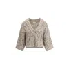 Brunello Cucinelli Chunky Knit Sweater With Deep V-neckline And Cable Design