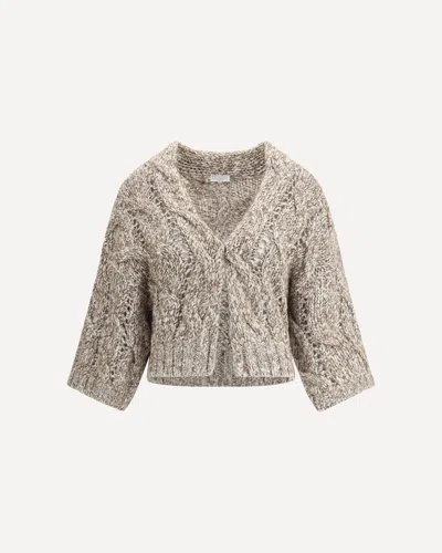 BRUNELLO CUCINELLI DAZZLING CHINÉ WOOL CARDIGAN