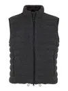 Brunello Cucinelli Padded Ribbed Gilet In Grey