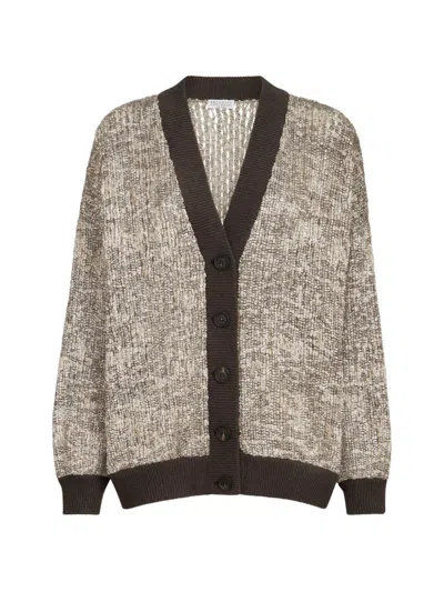 Brunello Cucinelli Wool Cardigan In Neutral