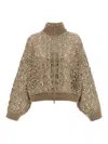 Brunello Cucinelli Dazzling Croc Embroidery Cardigan