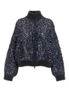 Brunello Cucinelli Dazzling Croc Embroidery Sweaters And Cardigans Blue