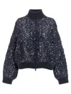 Brunello Cucinelli Dazzling Croc Embroidery Sweaters And Cardigans Blue