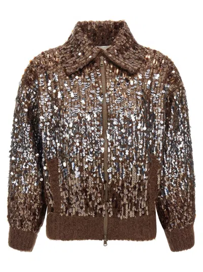 BRUNELLO CUCINELLI BRUNELLO CUCINELLI DAZZLING DÉGRADÉ EMBROIDERY' CARDIGAN