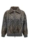 Brunello Cucinelli Mohair-blend Sequin-embellished Cardigan In Gray