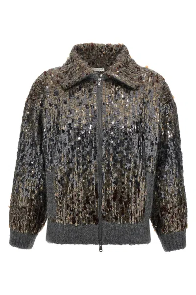 BRUNELLO CUCINELLI 'DAZZLING DÉGRADÉ EMBROIDERY' CARDIGAN
