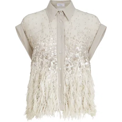 Brunello Cucinelli Dazzling Dégradé Shirt In Neutral