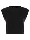 Brunello Cucinelli Black Dazzling Double Cable Knit Vest In Black