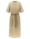 Brunello Cucinelli Beige Dazzling Dress In Beige