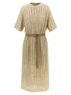Brunello Cucinelli Beige Dazzling Dress In Beige