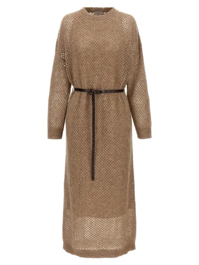 Brunello Cucinelli Dazzling Dress Dresses Beige