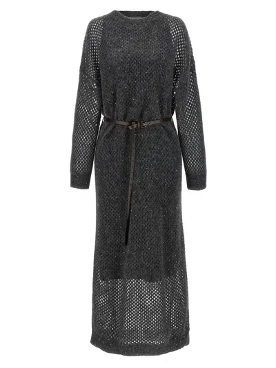 Brunello Cucinelli Dazzling Dress Dresses Gray