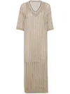 Brunello Cucinelli Dazzling Dress In Neutrals
