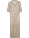 Brunello Cucinelli Dazzling Dress In Neutrals