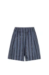 Brunello Cucinelli Dazzling Embroidery Baggy Shorts In Denim