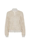 Brunello Cucinelli Crochet Zip-up Cardigan