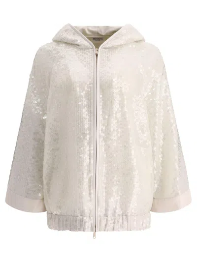 BRUNELLO CUCINELLI DAZZLING EMBROIDERY HOODED SWEATER