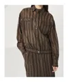 Brunello Cucinelli Cotton Organza Dazzling Stripe Jacket In Brown