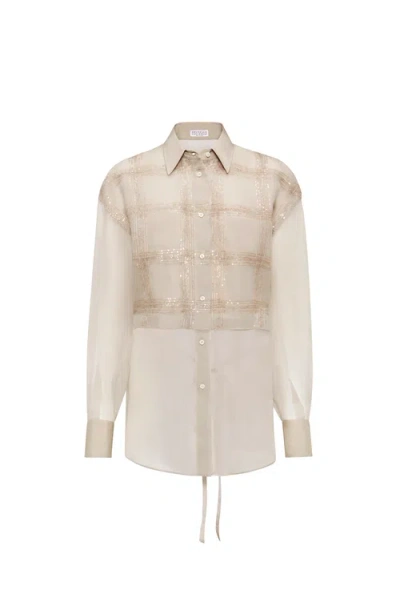 BRUNELLO CUCINELLI BRUNELLO CUCINELLI DAZZLING EMBROIDERY SHIRT