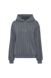 Brunello Cucinelli Cotton Sequin-stripe Hoodie In Gray