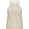 Brunello Cucinelli Stretch Cotton Jersey Top With Dazzling Net Embroidery In Gray