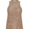 Brunello Cucinelli Dazzling Embroidery Top In Walnut