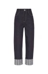 Brunello Cucinelli Dazzling Embroidery Trousers In Dark Denim