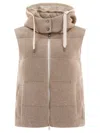 BRUNELLO CUCINELLI DAZZLING ENGLISH RIB KNIT DOWN VEST JACKETS