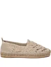 Brunello Cucinelli Linen-blend Dazzling Foliage Lace Knit Espadrilles In Brown
