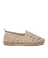 Brunello Cucinelli Linen-blend Dazzling Foliage Lace Knit Espadrilles In Light Brown