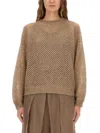 Brunello Cucinelli Women "dazzling" Jersey In Brown