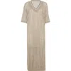 Brunello Cucinelli Dazzling Dress In Cool Beige