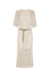 Brunello Cucinelli Beige Dazzling Dress In Natural